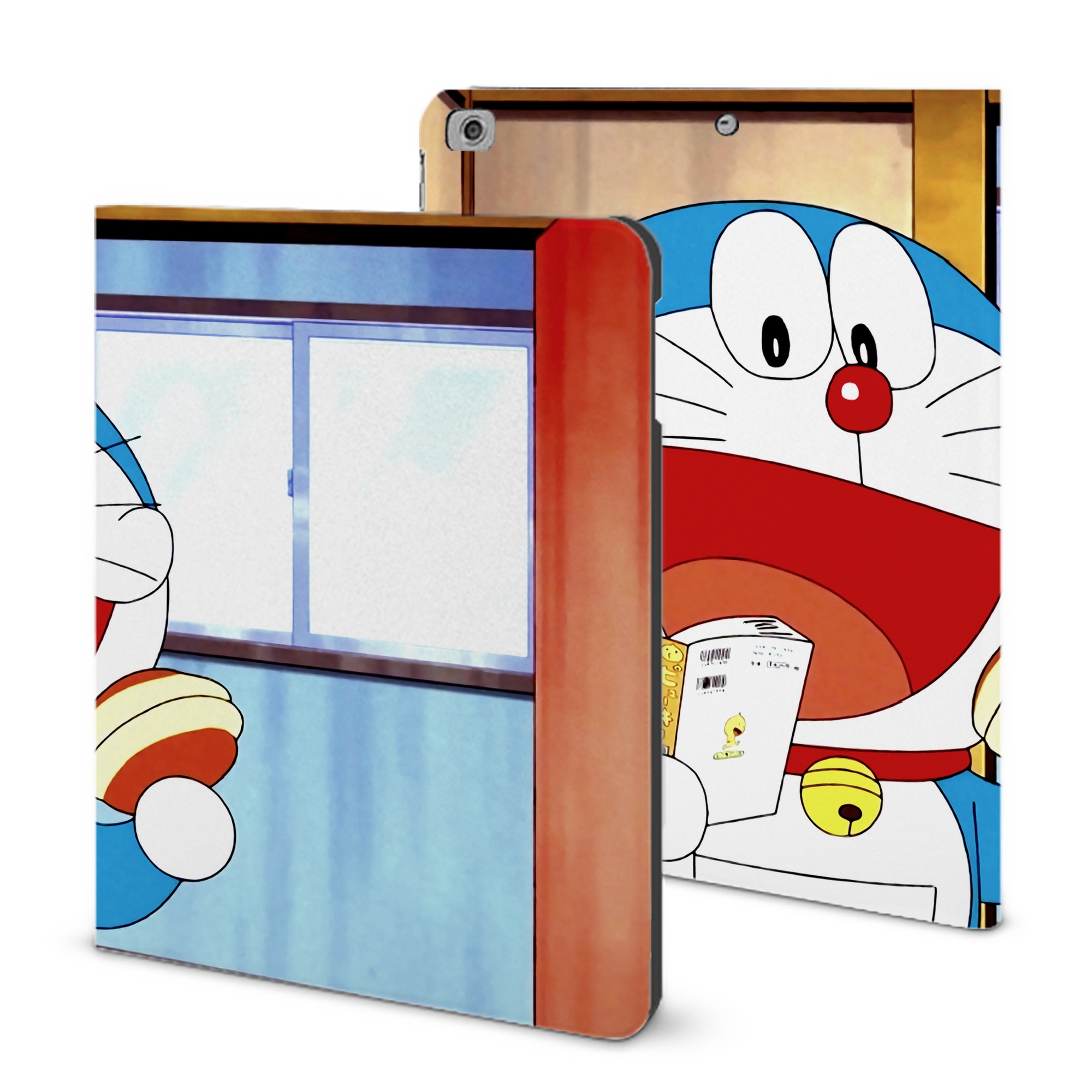 （画像用） ドラえもん Doraemon IPad ケース ブック型 PUレザー TPU 耐衝撃 軽量 薄型 ペン収納なし 全面保護 IPad 各モデル対応